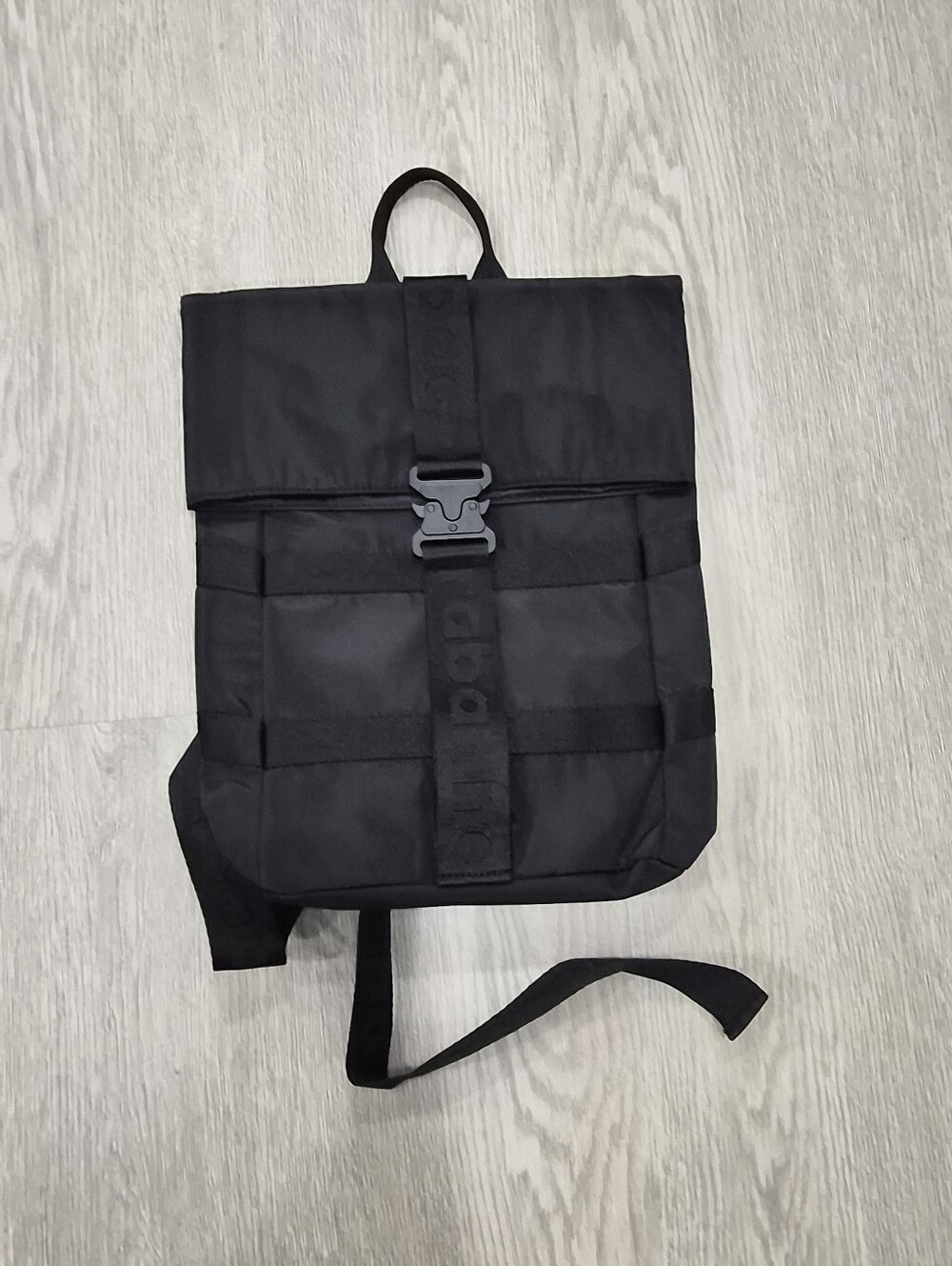 Paco Rabanne Black Roll-Top Backpack with Front Buckle - New Without Tags